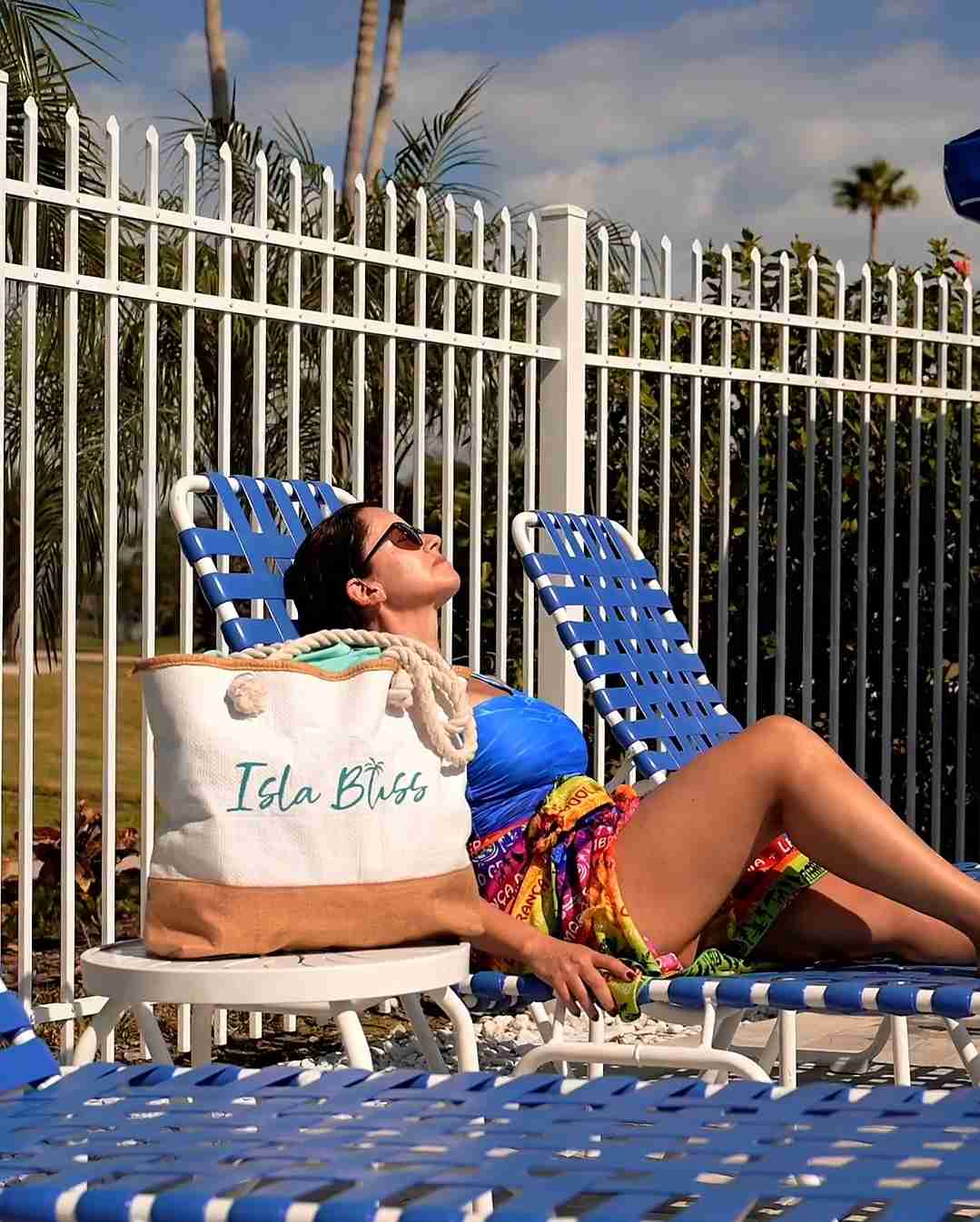 a woman relaxing and sunbathing