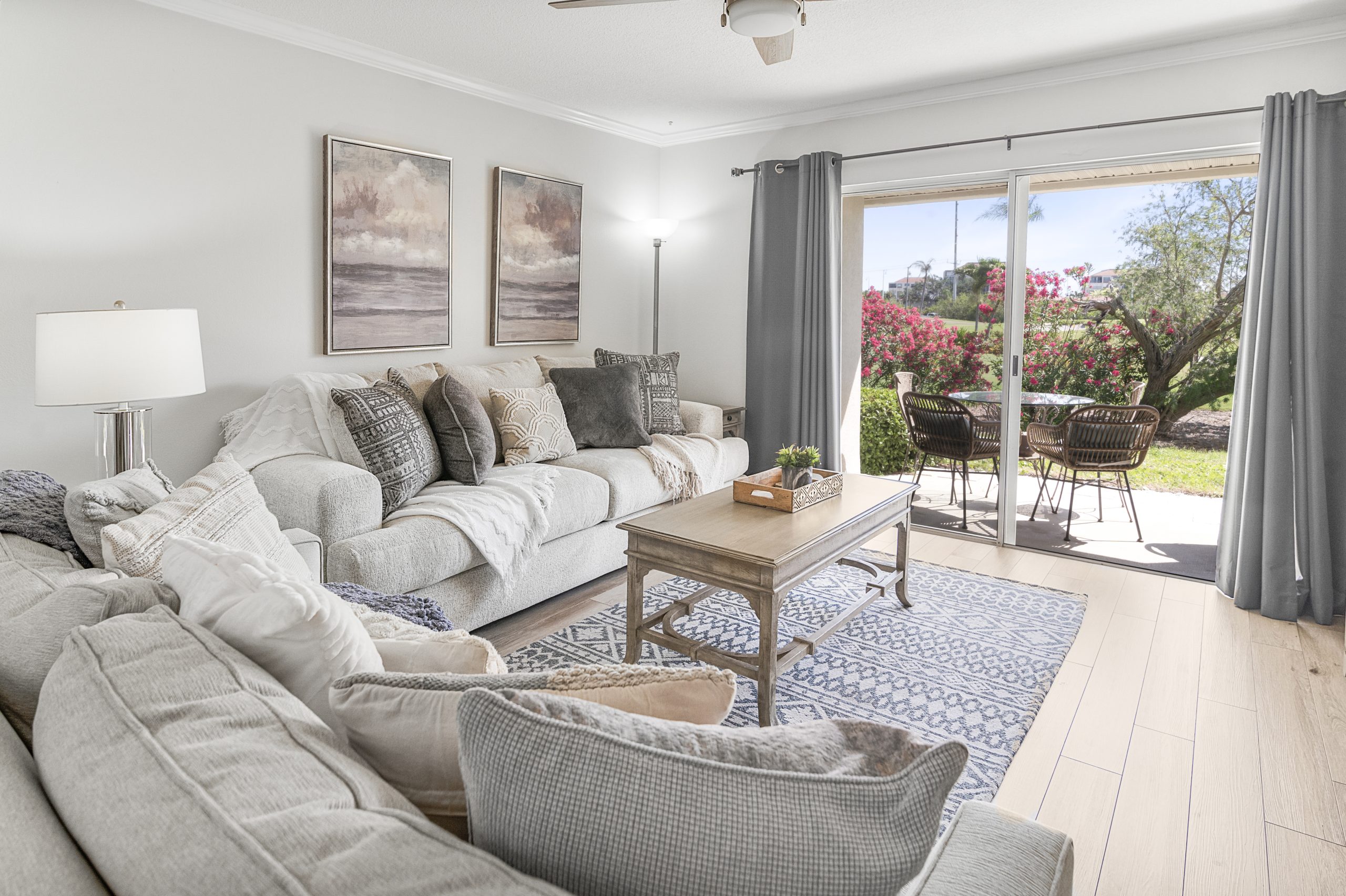 living room with comfortable sofas