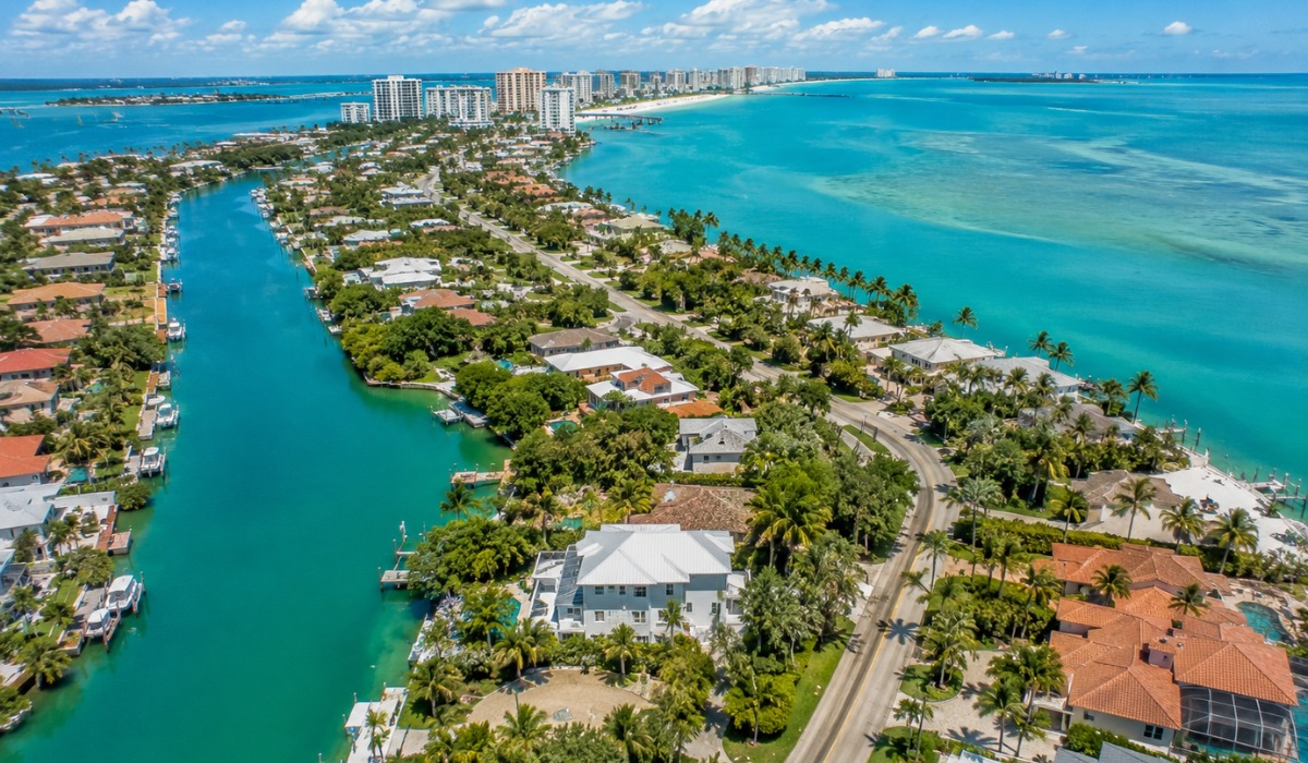 aerial view of a Florida barrier island
