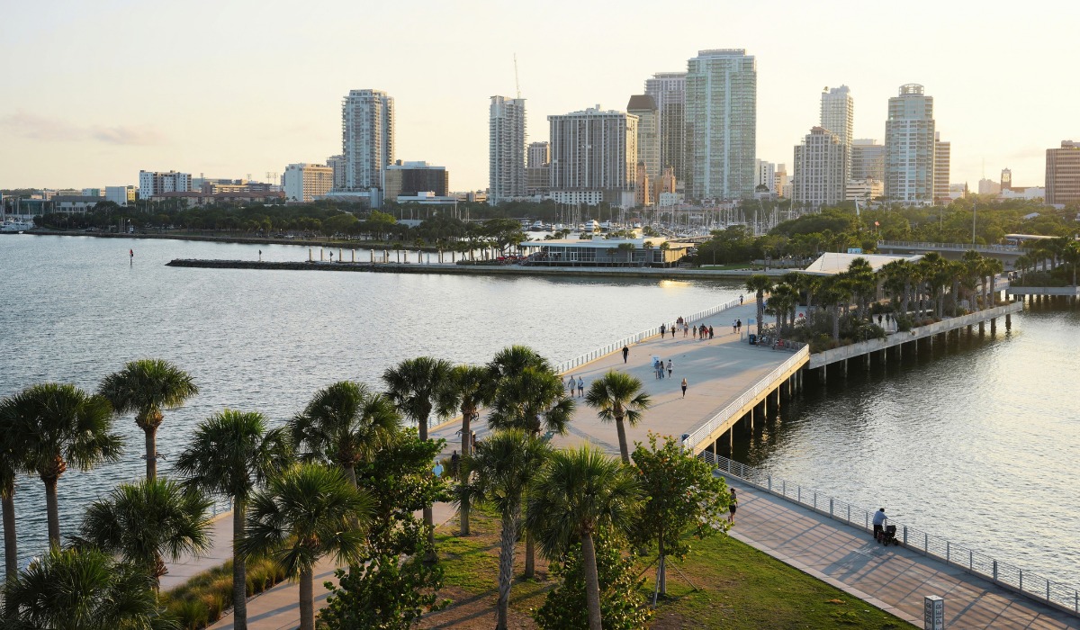 wide-angle shot of the St. Pete Pier